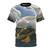 A t-shirt featuring an abstract, nature-inspired design in the style of American modernist artist Arthur Dove.