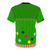 Image of a green and red t-shirt with a bold, festive Arthur Christmas sweater design - Back