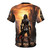 Castlevania-inspired all-over-print t-shirt featuring the iconic vampire hunter Trevor Belmont - Back