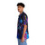 Futuristic blue Hawaiian shirt with neon Tokyo alley design - People Left