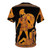 A vibrant t-shirt featuring ancient Greek god and goddess imagery in an art nouveau-inspired frieze design. - Back