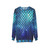 Mermaid tail sweatshirt with enchanting ocean and galaxy pattern - hanging