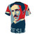 Nikola Tesla inspired electric science t-shirt with tesla coil and lightning bolt graphic - Back