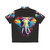 Colorful Hawaiian shirt with a vibrant elephant and animal print design - Back