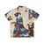 Elegant Japanese art Hawaiian shirt featuring a woodcut portrait of Princess Minatsuru