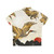 Elegant Hawaiian shirt with flying cranes and abstract landscape design - Back