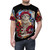 Grateful Cats and Roses Graphic T-shirt Design with Cats, Roses, and Skeleton - men front