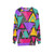 Memphis Triangles Geometric Pattern Sweatshirt - hanging