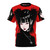A black t-shirt featuring a pretty anime-style goth girl in a dark, alternative fashion style.