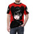 A black t-shirt featuring a pretty anime-style goth girl in a dark, alternative fashion style. - men front