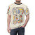 Artistic t-shirt featuring a collage of iconic art styles and a playful cat design - men front