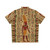 Egyptian Amun Ra Hawaiin Shirt with Ancient Hieroglyphic Ornament - Back