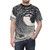 Artistic tree wave pattern t-shirt design with abstract ink drawing of leaves and foliage - men front