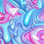 Trippy eyeball pattern Hawaiian shirt with colorful, sparkly, and pastel goth aesthetic - Detail