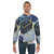 Navy and gold geometric abstract design sweatshirt - men