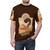 Artistic T-shirt design featuring a detailed Dune sandworm against a desert backdrop. - men front