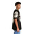 Minimalist Hawaiian shirt with nature landscape and guitar silhouette design - People Pight