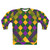 Harlequin Mardi Gras Sweatshirt with Fleur de Lis Design