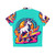 Neon Unicorn Hawaiian Shirt with Skateboard Design - Back