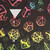 D20 dice pattern rainbow Hawaiian shirt for tabletop RPG gamers - Detail