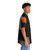 Minimal orange and black Hawaiian shirt with abstract art design - People Pight