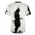 Dark samurai-inspired t-shirt featuring armored design and katana ink spatter graphics - Back