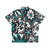 Teal and white floral print Hawaiian shirt - Back