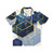 Navy and gold geometric pattern Hawaiian shirt