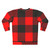 Red and black buffalo plaid large size sweatshirt - Back