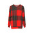 Red and black buffalo plaid large size sweatshirt - hanging