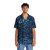 Navy Blue Glitter Simulated Look Hawaiian Shirt - People Front