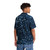 Navy Blue Glitter Simulated Look Hawaiian Shirt - People Back