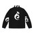 Moana Maori Symbol White Puffer Jacket with Ocean Wave Tattoo Design - Back