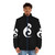Moana Maori Symbol White Puffer Jacket with Ocean Wave Tattoo Design - men front