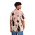 Mid-century style Hawaiian shirt with atomic cat and starburst print in pink, black, and ivory - People Back