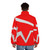 Mirrors Edge inspired red puffer jacket with video game logo - men back