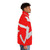 Mirrors Edge inspired red puffer jacket with video game logo - men side right