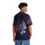 Narwhal Power Hawaiian Shirt featuring a cute narwhal design in purple and blue - People Back