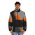 Minimal Orange and Black Abstract Puffer Jacket - men front