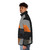 Minimal Orange and Black Abstract Puffer Jacket - men side left