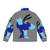 Minimal Blue Meanie Retro Puffer Jacket with 60s inspired design - Back