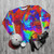 Brainstorm sweatshirt with abstract, psychedelic art design - flat lay