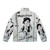 "Migration Is Not A Crime" puffer jacket with Banksy-inspired political street art - Back