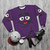 Grimace Face Meme Sweatshirt - flat lay