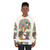 Retro flamethrower sweatshirt with a humorous, nostalgic design - women