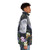 Midnight Garden II Puffer Jacket - Enchanted Nature Pen Art by Ella Mazur - men side right