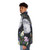 Midnight Garden II Puffer Jacket - Enchanted Nature Pen Art by Ella Mazur - men side left