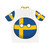 Sweden Countryball Hawaiian Shirt with Swedish Flag - Back