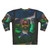 Green velvet sweatshirt with cosmic and galaxy design - Back