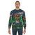 Green velvet sweatshirt with cosmic and galaxy design - men